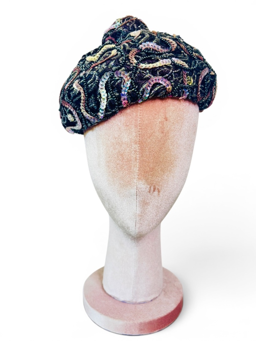 Vintage 1950's Frances & Walter Nelkin Iridescent Sequin Hat